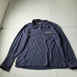 Merrell Pullover Mens XL Blue Fleece 1/4 Zip Collared Hiking Walking Outdoor Top